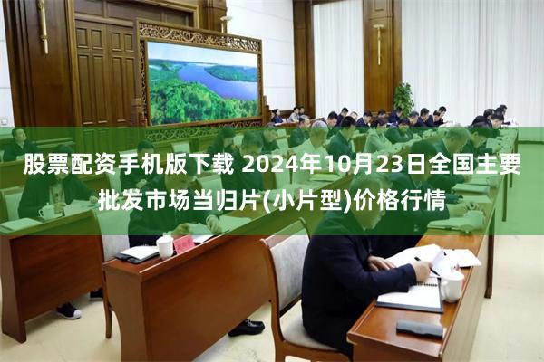 股票配资手机版下载 2024年10月23日全国主要批发市场当归片(小片型)价格行情