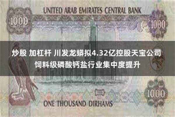 炒股 加杠杆 川发龙蟒拟4.32亿控股天宝公司 饲料级磷酸钙盐行业集中度提升