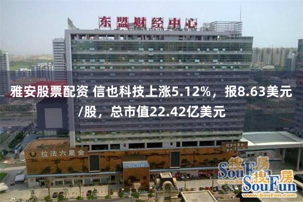 雅安股票配资 信也科技上涨5.12%，报8.63美元/股，总市值22.42亿美元